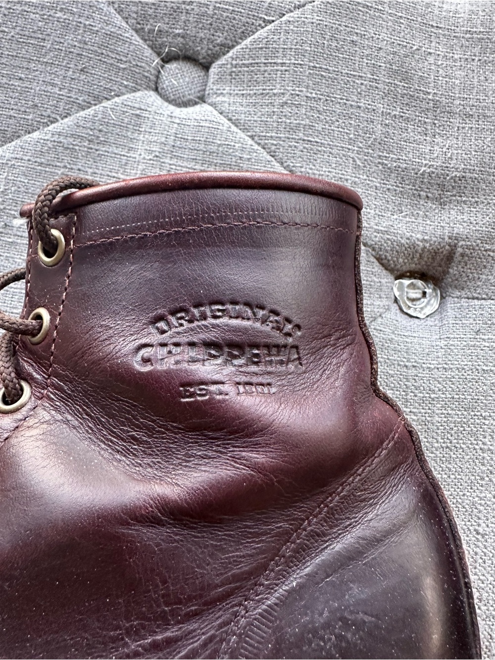Chippewa Men's Deep Burgundy Leather Work Boot